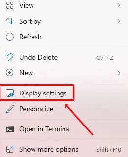 Select Display Settings