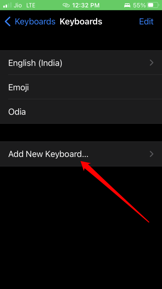 add a new keyboard to iPhone 