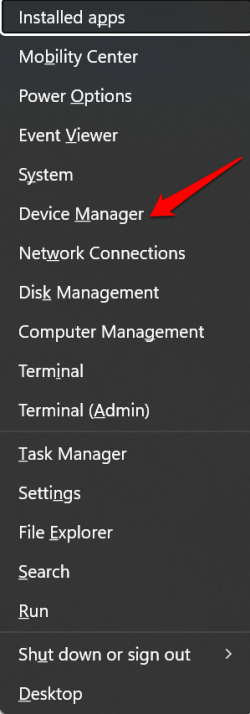 open device manager on Windows