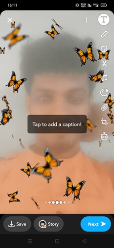 snapchat butterfly lens 