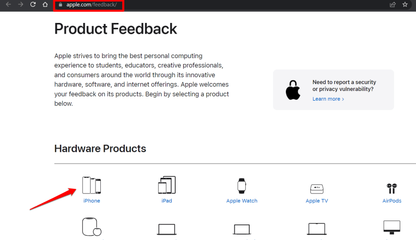 Apple product feedback