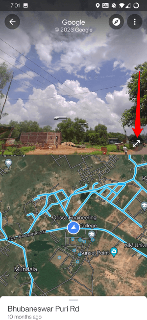 expand icon Google Maps street view