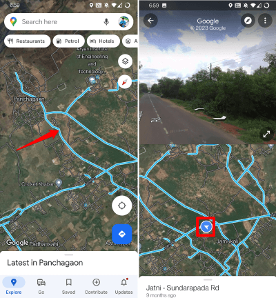 use street view on Google Maps