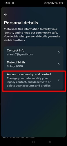 account ownership