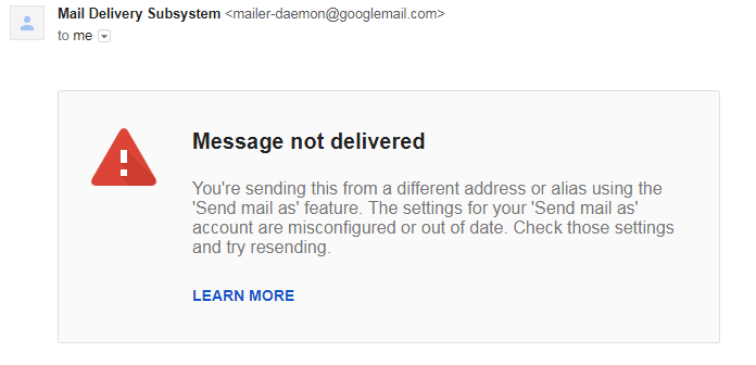 Message not Delivered