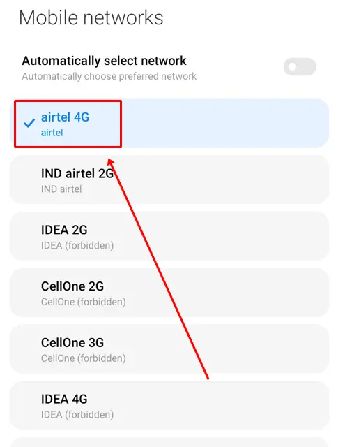 Select the network