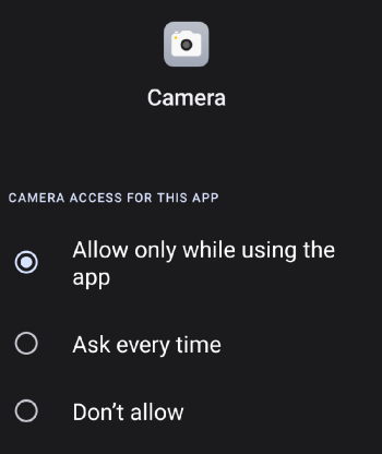 Allow only while using the app