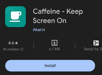 Install caffeine-keep the screen on