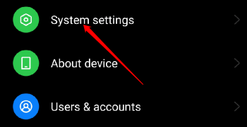 Settings > System Settings