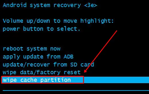 wipe cache partition option