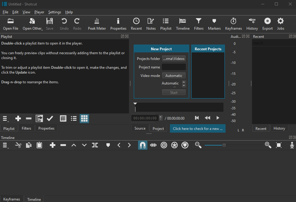 Now launch the Shotcut Video Editor