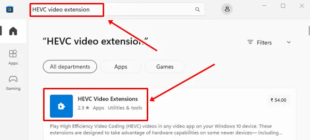 HEVC video extension
