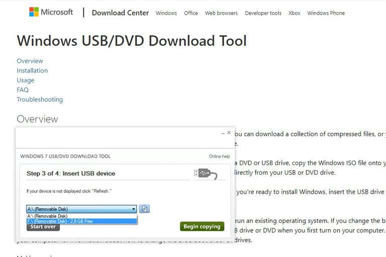 Windows USB-DVD Tool