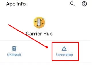 click on the Force Stop
