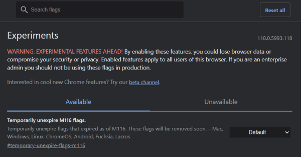 In the address box, type chrome://flags and hit Enter.
