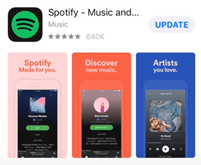 update spotify app in iPhone