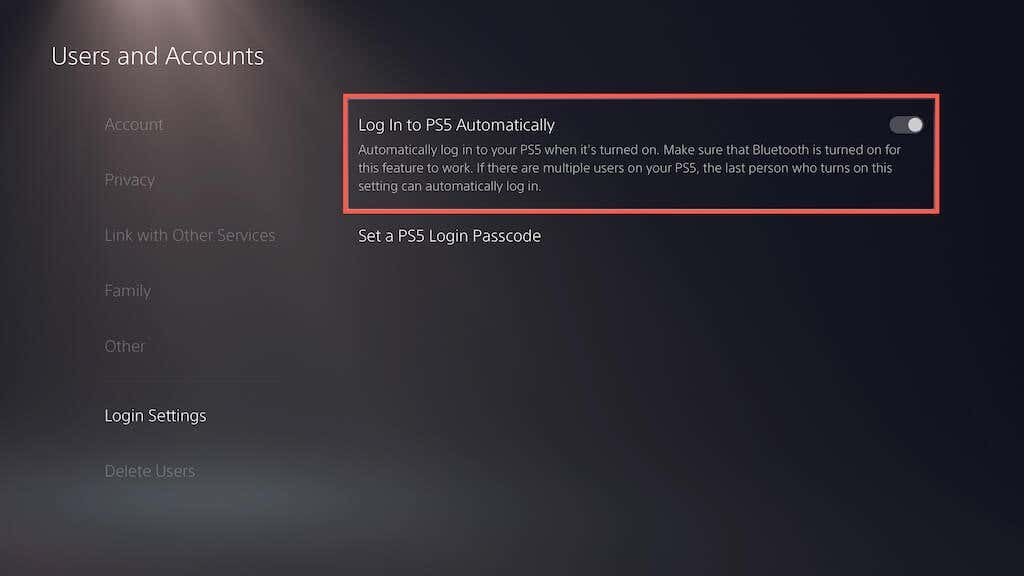 Log in to PS5 Automatically