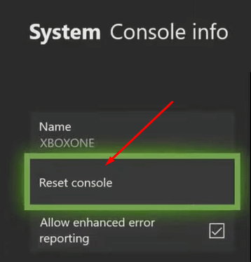 Reset Console