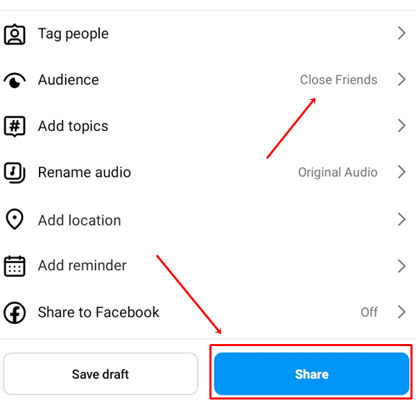 Click on the Share button
