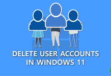 Delete User Accounts in Windows 11