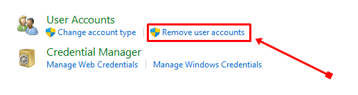 Select Remove user accounts