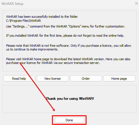 Thank you for using WinRAR window